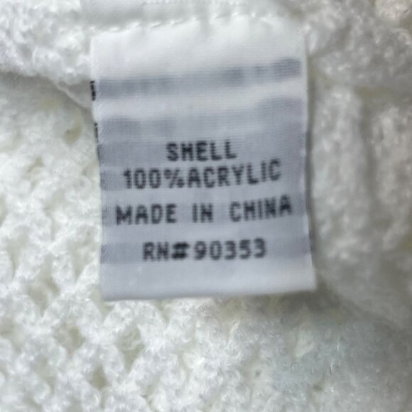 Rebellion Crochet Crop Top Womens Large White New Floral Embroidery - Picture 8 of 9